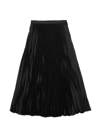 Jil Sander Pleated Midi Skirt In Black