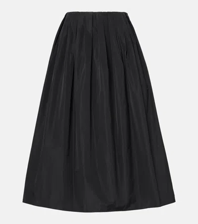 Jil Sander Pleated Midi Skirt In Black