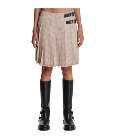 Jil Sander Pleated Midi Skirt In Brown