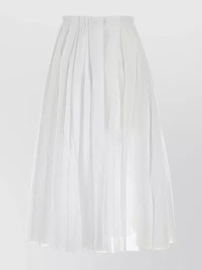 JIL SANDER PLEATED MIDI SKIRT IN LIGHTWEIGHT ORGANDY