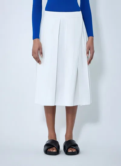 Jil Sander A-line Pleated Midi Skirt In White