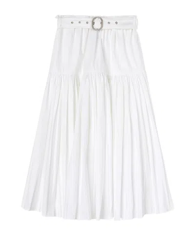 JIL SANDER JIL SANDER BELTED-WAIST PLEATED MIDI SKIRT