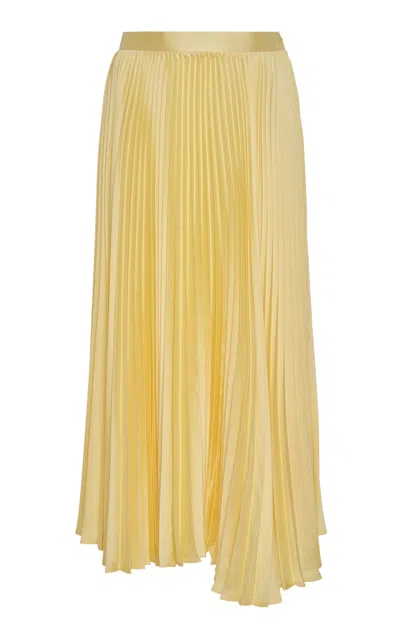 Jil Sander Pleated Midi Skirt In Yellow