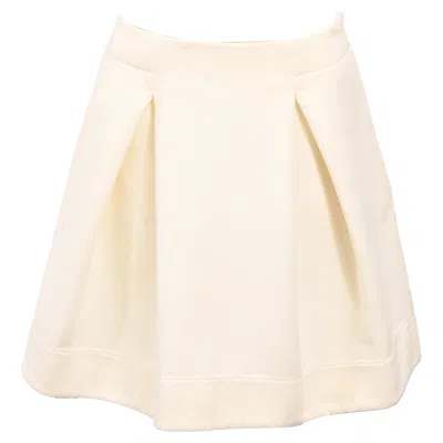 Jil Sander Pleated Mini A-line Skirt In Viscose In White