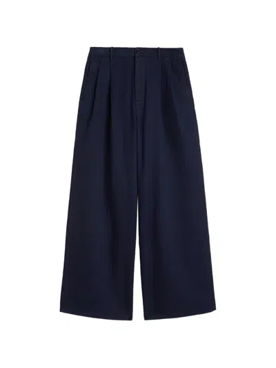 Jil Sander Pleated Oversized Jeans In Blue