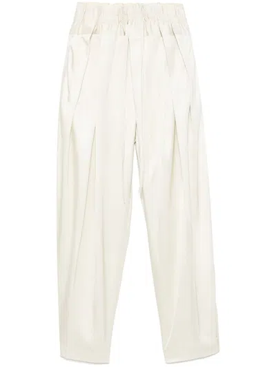 Jil Sander Pleated Palazzo Trousers In Neutrals