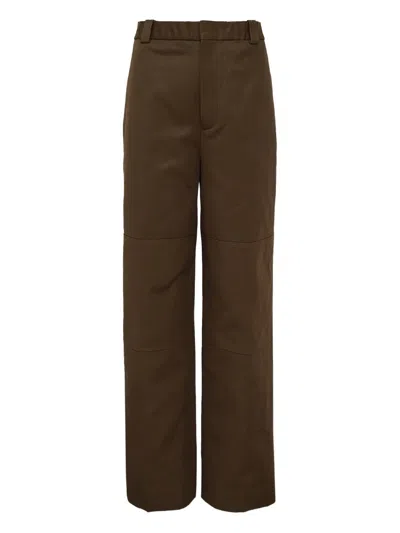 Jil Sander Pleated Panel Trousers In Brown