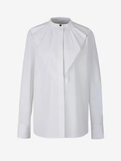 Jil Sander Pleated Poplin Shirt In White
