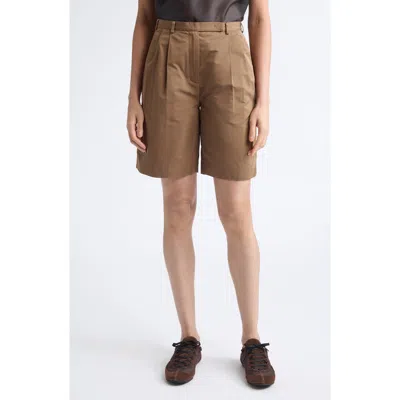 Jil Sander Pleated Radzmir Bermuda Shorts In Brown
