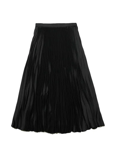 Jil Sander Pleated Satin-finish Skirt In Black