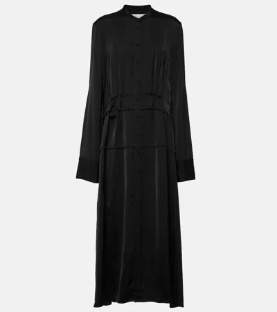 Jil Sander Pleated Shirt Dress In Black