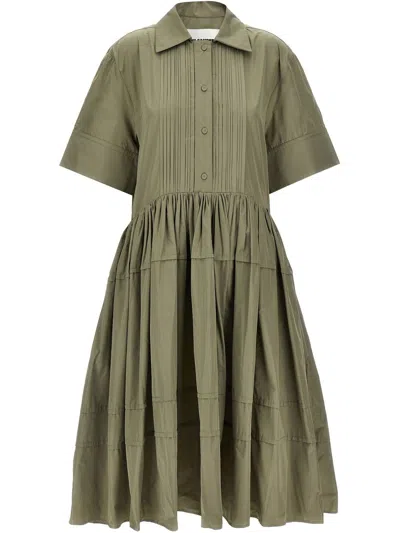 JIL SANDER PLEATED SHIRT DRESS