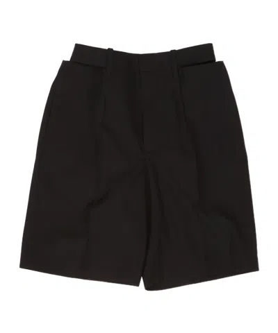 Jil Sander Pleated Shorts In Black