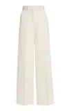 Jil Sander Viscose & Silk Twill Wide Pants In Ivory