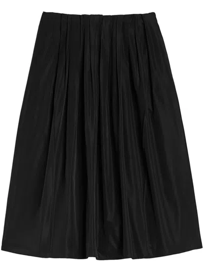 Jil Sander Pleated Skirt In Black