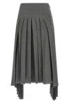 Jil Sander Asymmetric High Waist Pleated Skirt In Gray