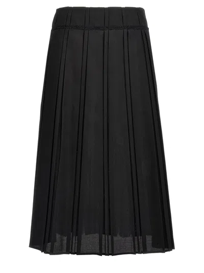 Jil Sander Pleated Skirt Skirts In Black