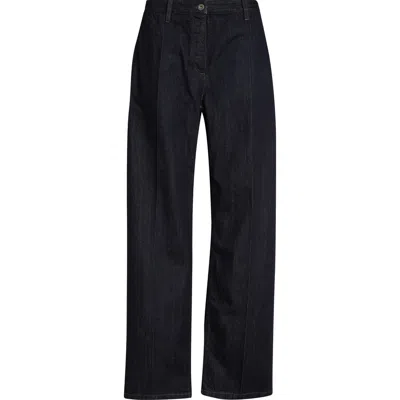 Jil Sander Pleated Straight Leg Jeans In Black