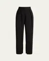 Jil Sander Pleated Straight-leg Trousers With Split Seams In Black