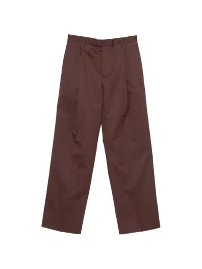 Jil Sander Pleated Trousers In Brown