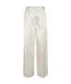 Jil Sander Wide-leg High Waist Trousers With Satin Finish In White