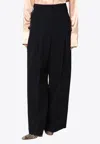 Jil Sander Wide Black Pants In Silk Blend