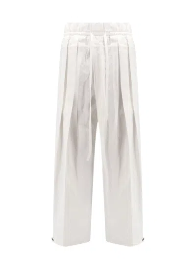 Jil Sander Pleated Wide-leg Trousers In White