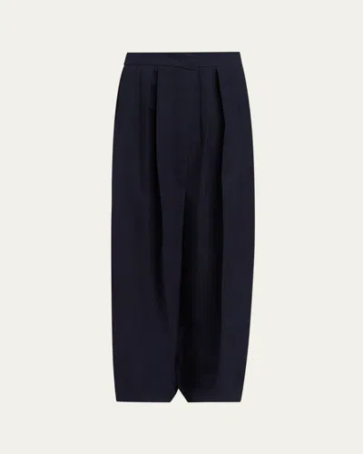 Jil Sander Pleated Wide-leg Trousers In Black