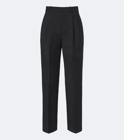 Jil Sander Pleated Wool And Mohair Straight Pants In Black