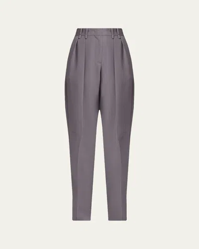 Jil Sander Pleated Wool Straight-leg Pants In Gray