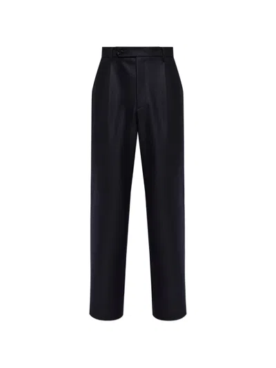 Jil Sander Pleated Wool Trousers In Blue
