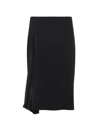 Jil Sander Midi Skirt Asymmetric Hem Pleated Panel In Black