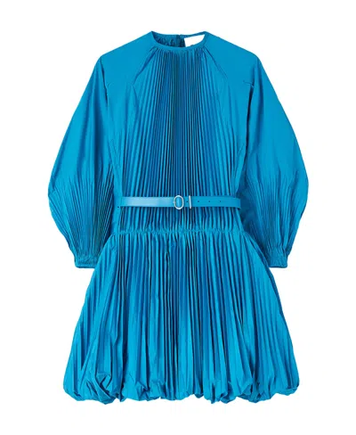 Jil Sander Pleated Dress In Blue