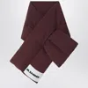 Jil Sander Plum Padded Scarf With Logo In Black