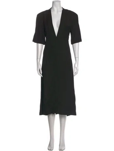 Pre-owned Jil Sander Plunge Neckline Long Dress In Black