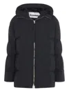 Jil Sander Plus Hooded Long Down Jacket Quilted Hem In Multi