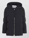 Jil Sander Plus Hooded Long Down Jacket Quilted Hem In Black