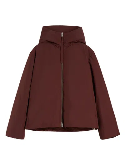 Jil Sander Plus Short Down Jacket In Brown
