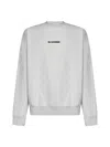 Jil Sander Ribbed Cotton Sweatshirt With Cuffs And Hem In Powder Green