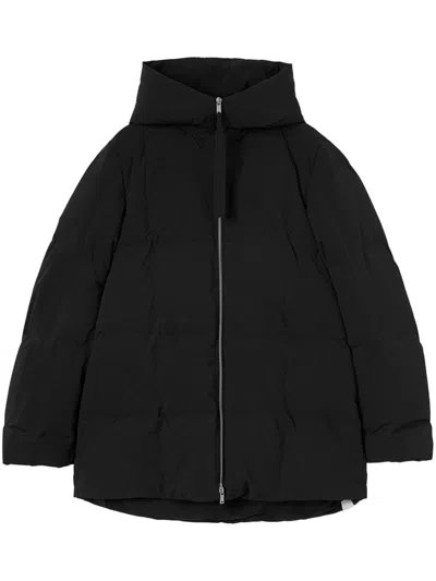 Jil Sander Plus Zipped Hooded Down Jacket In Black