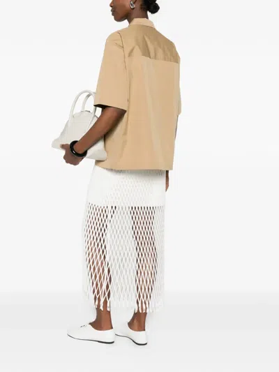 Jil Sander Pocket Collared Shirt In Brown