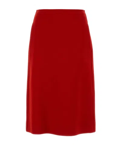 Jil Sander Pocket-detail A-line Skirt In Red