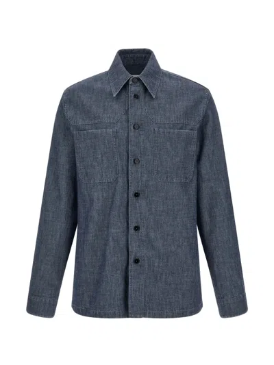 Jil Sander 203 Shirt Chest Pockets Long Sleeves Collar In Blue