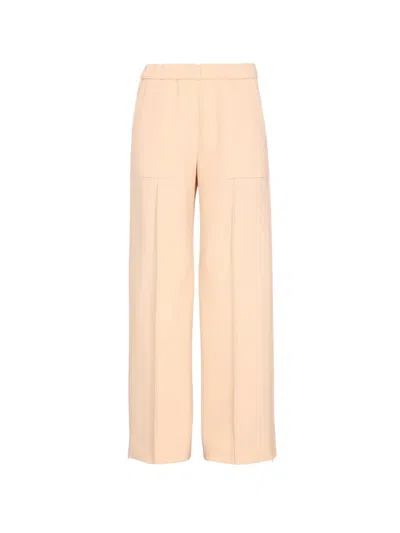 Jil Sander Wide-leg Wool Trousers With Elasticized Waistband In Neutral