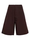 Jil Sander Pocketed Cotton Shorts In Red