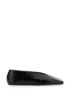 Jil Sander Square-toe Leather Ballerina Shoes In Black