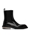 Jil Sander Glossed Leather Chelsea Boots In Black