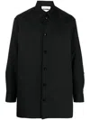 Jil Sander Pointed-collar Button-up Shirt In Schwarz