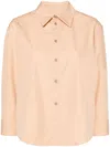 Jil Sander Pointed-collar Cotton Shirt In Brown