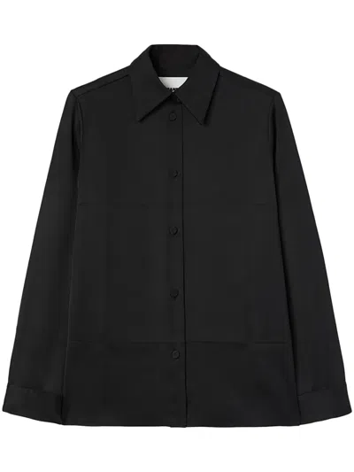 JIL SANDER POINTED-COLLAR SATIN SHIRT